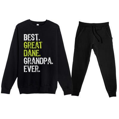 Best Great Dane Grandpa Ever Dog Lover Premium Crewneck Sweatsuit Set