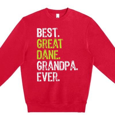 Best Great Dane Grandpa Ever Dog Lover Premium Crewneck Sweatshirt