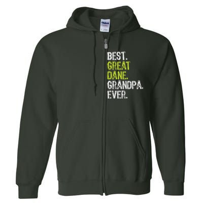 Best Great Dane Grandpa Ever Dog Lover Full Zip Hoodie