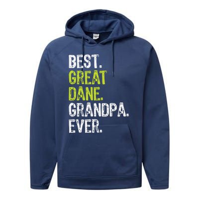 Best Great Dane Grandpa Ever Dog Lover Performance Fleece Hoodie