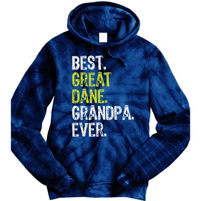 Best Great Dane Grandpa Ever Dog Lover Tie Dye Hoodie