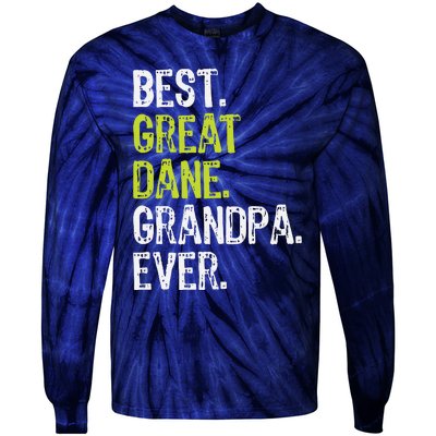 Best Great Dane Grandpa Ever Dog Lover Tie-Dye Long Sleeve Shirt