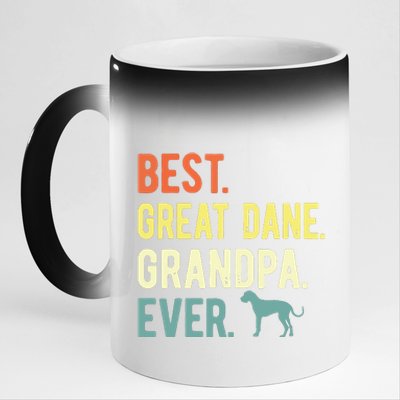 Best Great Dane Grandpa Ever Dog Lovers Fathers Day 11oz Black Color Changing Mug