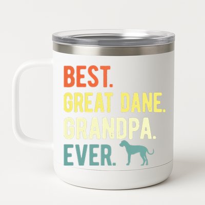 Best Great Dane Grandpa Ever Dog Lovers Fathers Day 12 oz Stainless Steel Tumbler Cup