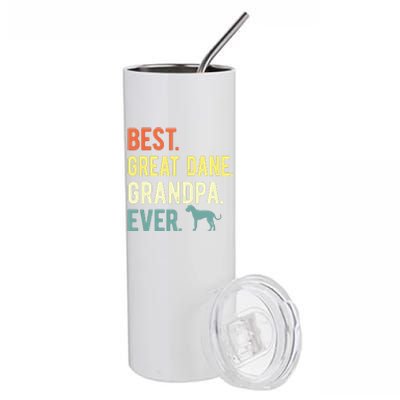 Best Great Dane Grandpa Ever Dog Lovers Fathers Day Stainless Steel Tumbler