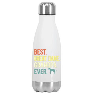 Best Great Dane Grandpa Ever Dog Lovers Fathers Day Stainless Steel Insulated Water Bottle