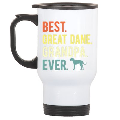 Best Great Dane Grandpa Ever Dog Lovers Fathers Day Stainless Steel Travel Mug