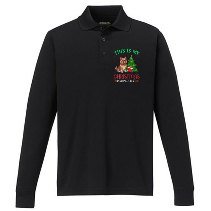 Brussels Griffon Dog Ugly Xmas This Is My Christmas Pajama Performance Long Sleeve Polo