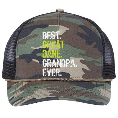 Best Great Dane Grandpa Ever Dog Lover Retro Rope Trucker Hat Cap