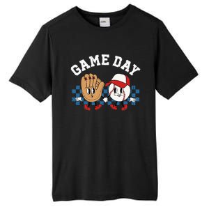 Baseball Game Day Retro Groovy Sport Fan Baseball Lover Tall Fusion ChromaSoft Performance T-Shirt