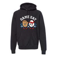 Baseball Game Day Retro Groovy Sport Fan Baseball Lover Premium Hoodie