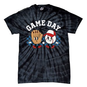 Baseball Game Day Retro Groovy Sport Fan Baseball Lover Tie-Dye T-Shirt