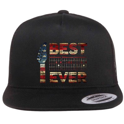 Best Guitar Dad Ever Chords Best Dad Guitar American Flag Gift For Dad Flatbill Hat