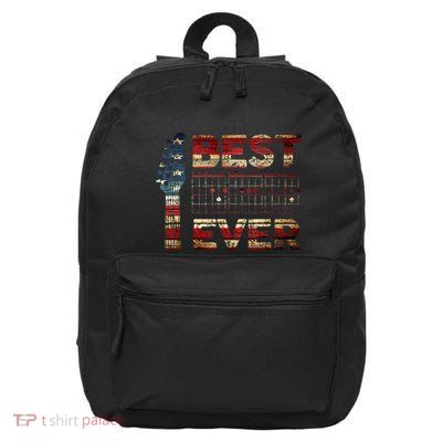 Best Guitar Dad Ever Chords Best Dad Guitar American Flag Gift For Dad 16 in Basic Backpack