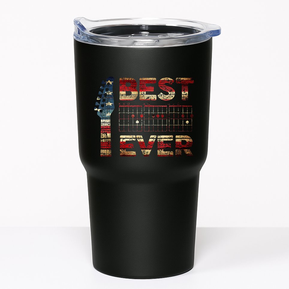 Best Guitar Dad Ever Chords Best Dad Guitar American Flag Gift For Dad Tumbler