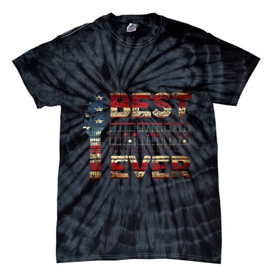 Best Guitar Dad Ever Chords Best Dad Guitar American Flag Gift For Dad Tie-Dye T-Shirt