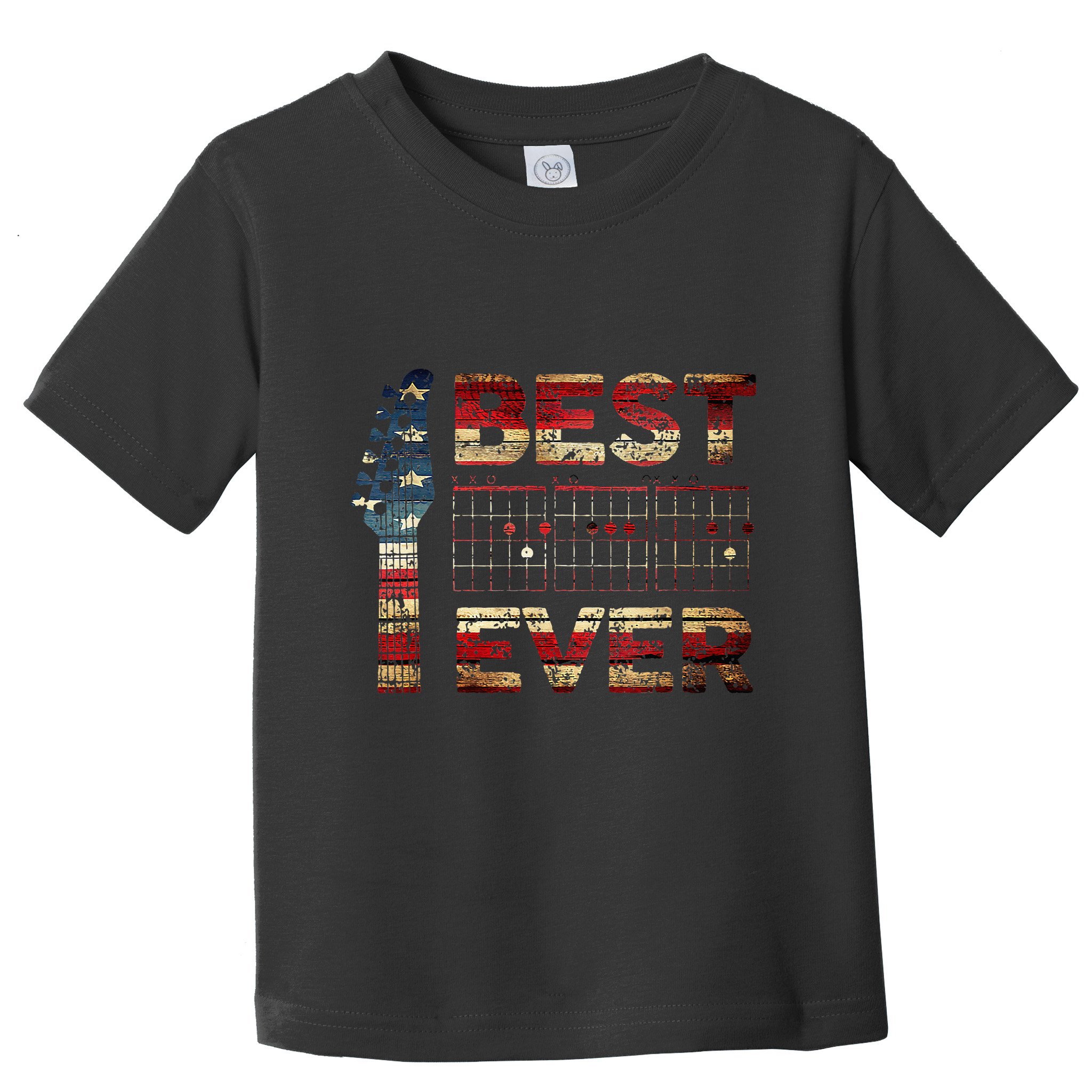 Best Guitar Dad Ever Chords Best Dad Guitar American Flag Gift For Dad Toddler T-Shirt