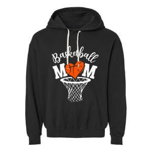 Basketball Game Day Vibes Mom Life Game Day Garment-Dyed Fleece Hoodie