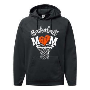 Basketball Game Day Vibes Mom Life Game Day Performance Fleece Hoodie