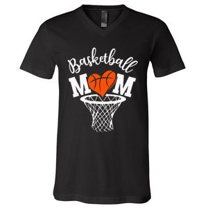 Basketball Game Day Vibes Mom Life Game Day V-Neck T-Shirt