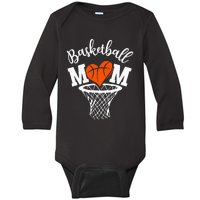 Basketball Game Day Vibes Mom Life Game Day Baby Long Sleeve Bodysuit