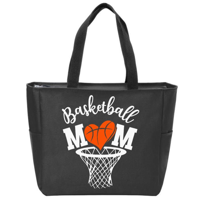 Basketball Game Day Vibes Mom Life Game Day Zip Tote Bag