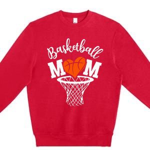 Basketball Game Day Vibes Mom Life Game Day Premium Crewneck Sweatshirt