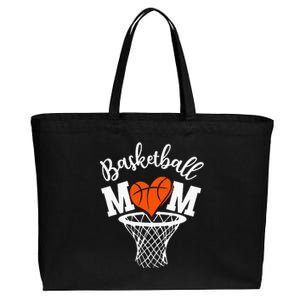 Basketball Game Day Vibes Mom Life Game Day Cotton Canvas Jumbo Tote