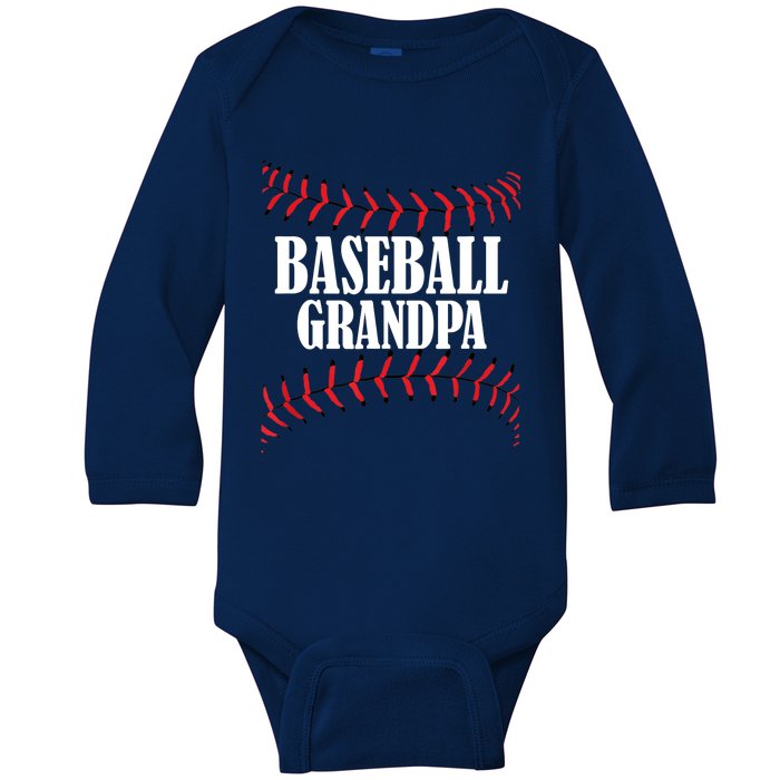 Baseball Grandpa Design Baseball Grandfather Baby Long Sleeve Bodysuit