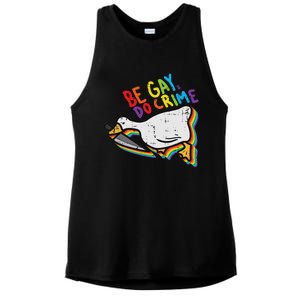 Be Gay Do Crime Goose Rainbow Pride Flag Lgbtq Women Ladies PosiCharge Tri-Blend Wicking Tank