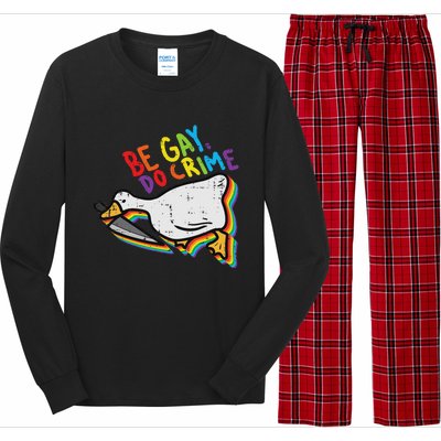 Be Gay Do Crime Goose Rainbow Pride Flag Lgbtq Women Long Sleeve Pajama Set