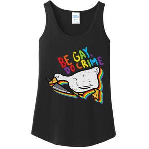 Be Gay Do Crime Goose Rainbow Pride Flag Lgbtq Women Ladies Essential Tank