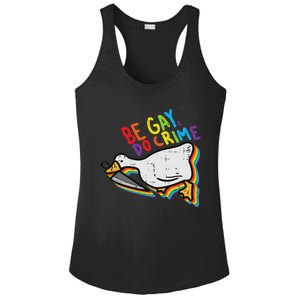 Be Gay Do Crime Goose Rainbow Pride Flag Lgbtq Women Ladies PosiCharge Competitor Racerback Tank