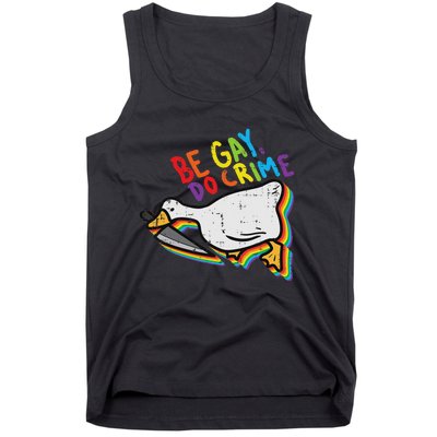 Be Gay Do Crime Goose Rainbow Pride Flag Lgbtq Women Tank Top