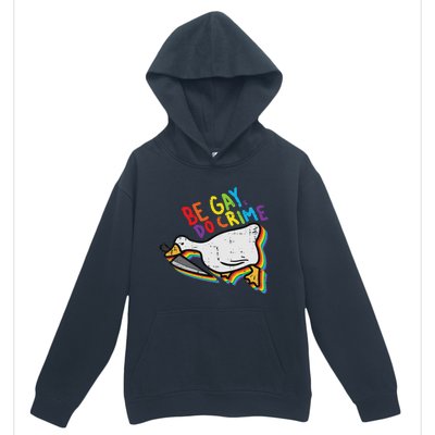 Be Gay Do Crime Goose Rainbow Pride Flag Lgbtq Women Urban Pullover Hoodie