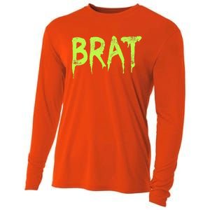 Brat Grunge Distressed Cooling Performance Long Sleeve Crew