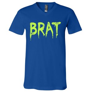 Brat Grunge Distressed V-Neck T-Shirt