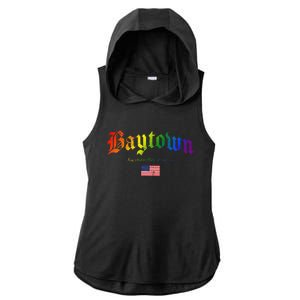 Bryan Gothic Design Lgbtqai+ Rainbow Version Ladies PosiCharge Tri-Blend Wicking Draft Hoodie Tank