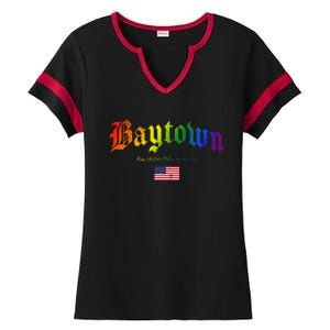 Bryan Gothic Design Lgbtqai+ Rainbow Version Ladies Halftime Notch Neck Tee