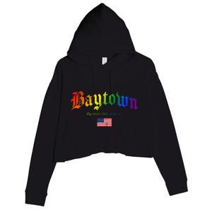 Bryan Gothic Design Lgbtqai+ Rainbow Version Crop Fleece Hoodie