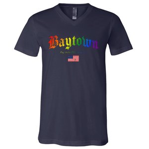 Bryan Gothic Design Lgbtqai+ Rainbow Version V-Neck T-Shirt