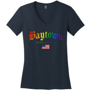 Bryan Gothic Design Lgbtqai+ Rainbow Version Women's V-Neck T-Shirt