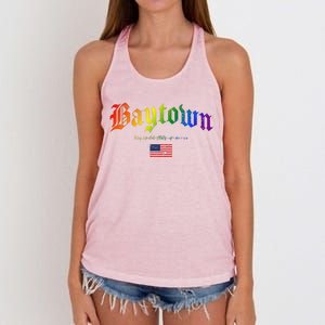 Bryan Gothic Design Lgbtqai+ Rainbow Version Women's Knotted Racerback Tank