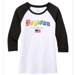 Bryan Gothic Design Lgbtqai+ Rainbow Version Women's Tri-Blend 3/4-Sleeve Raglan Shirt