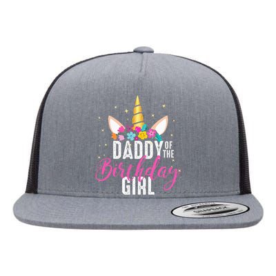 Birthday Girl Daddy Unicorn Lover Gift Flat Bill Trucker Hat