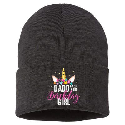 Birthday Girl Daddy Unicorn Lover Gift Sustainable Knit Beanie