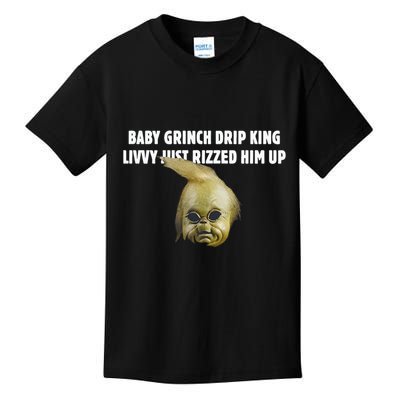 Baby Grin.Ch Drip King Livvy Just Rizzed Him Up Kids T-Shirt