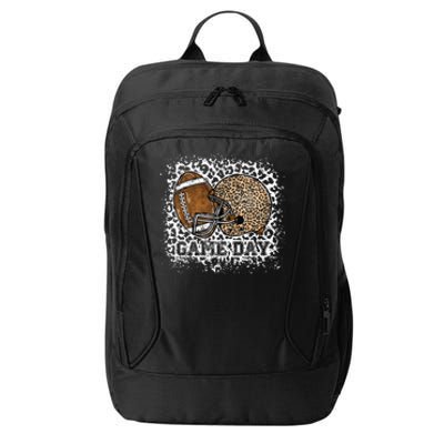 Bleached Game Day Leopard Football Helmet Sport Mom City Backpack