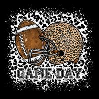 Bleached Game Day Leopard Football Helmet Sport Mom Button