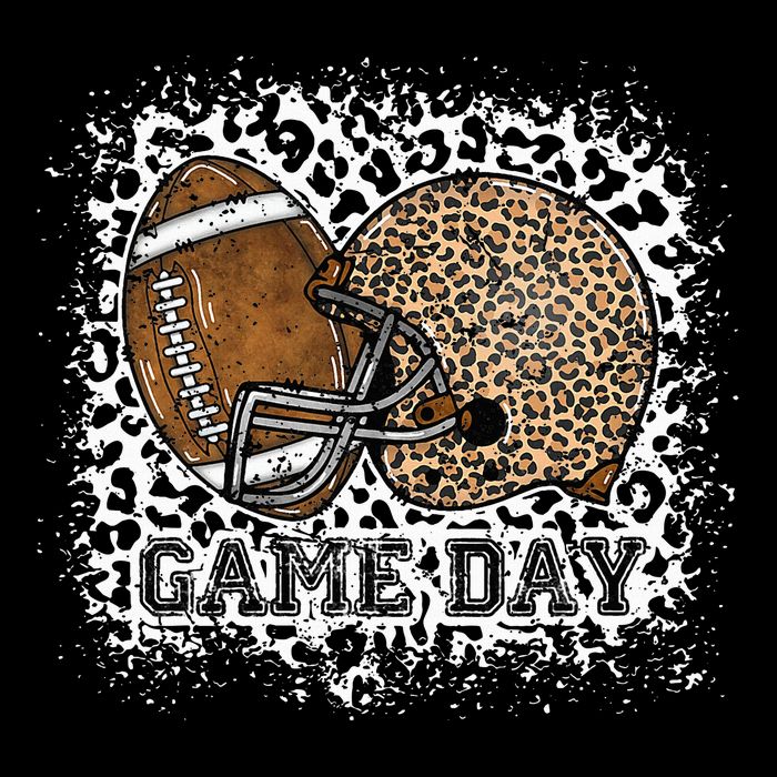 Bleached Game Day Leopard Football Helmet Sport Mom Button
